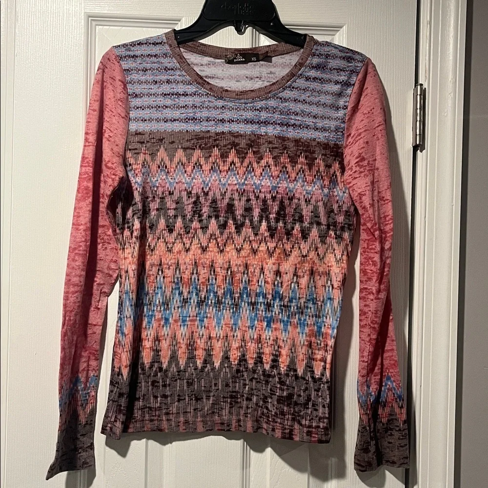 PrAna Long Sleeve Shirt woman’s XS multicolor - Picture 2 of 5